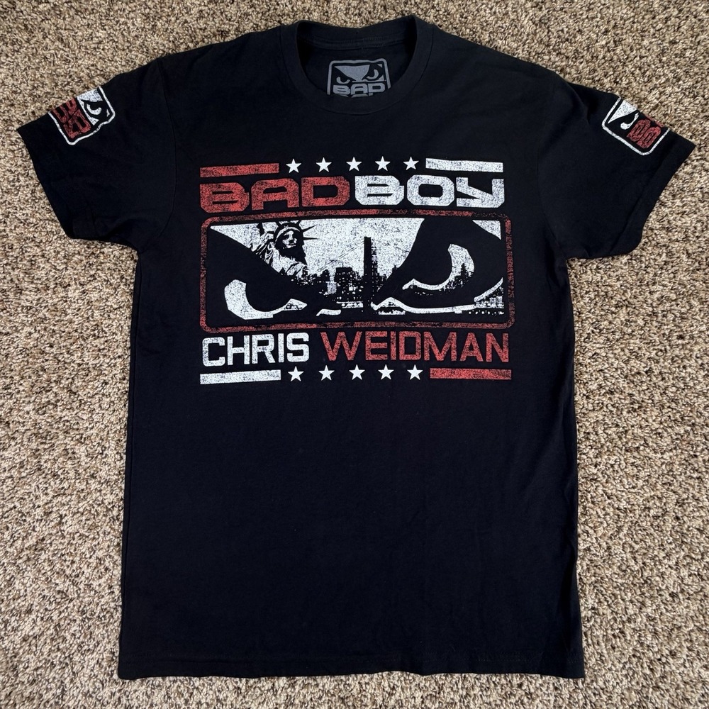 UFC 162 Chris Weidman Bad Boy Walkout Shirt Mens M MMA Black Pro Series Fight